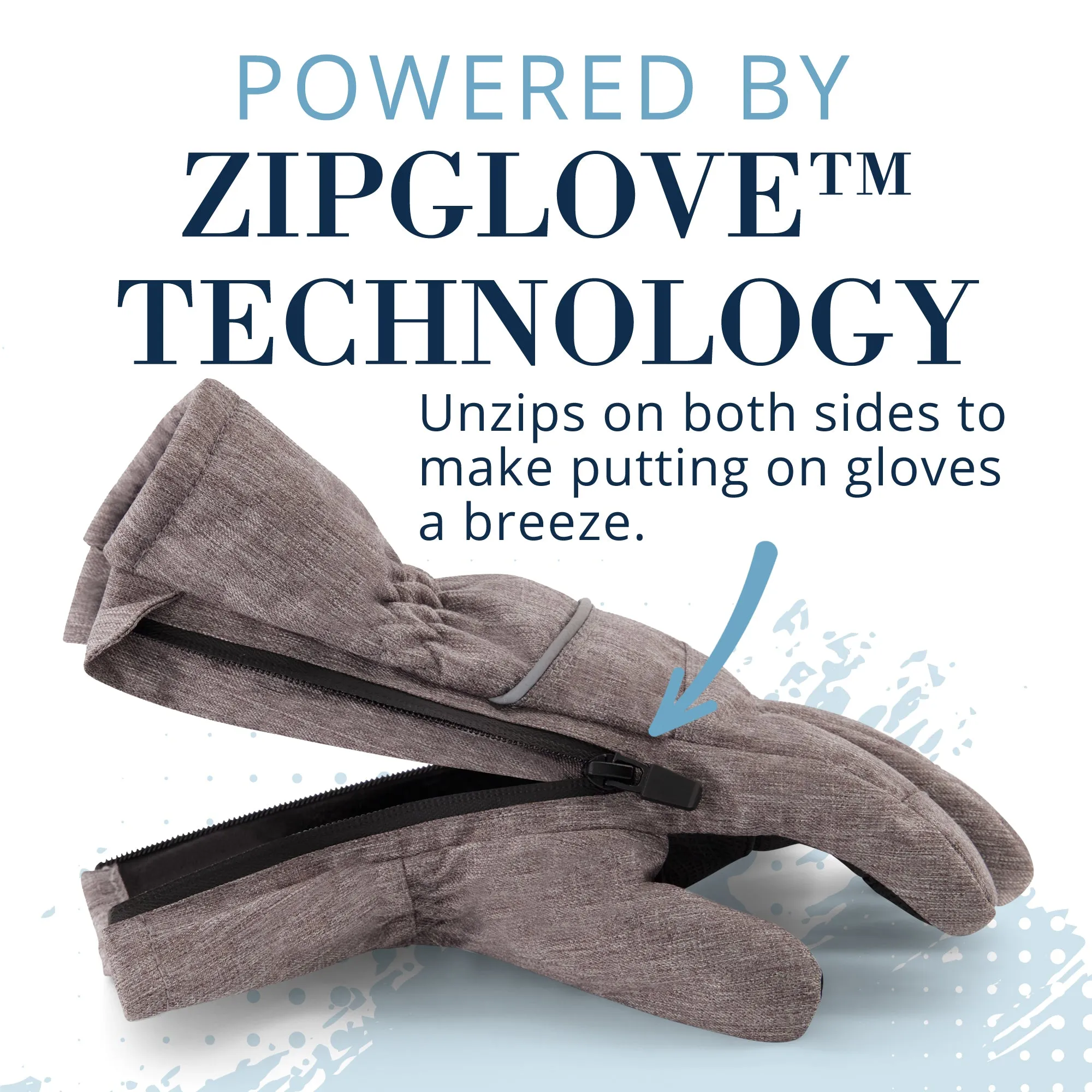 Winter & Ski Glove powered by ZIPGLOVE TECHNOLOGY | Grey