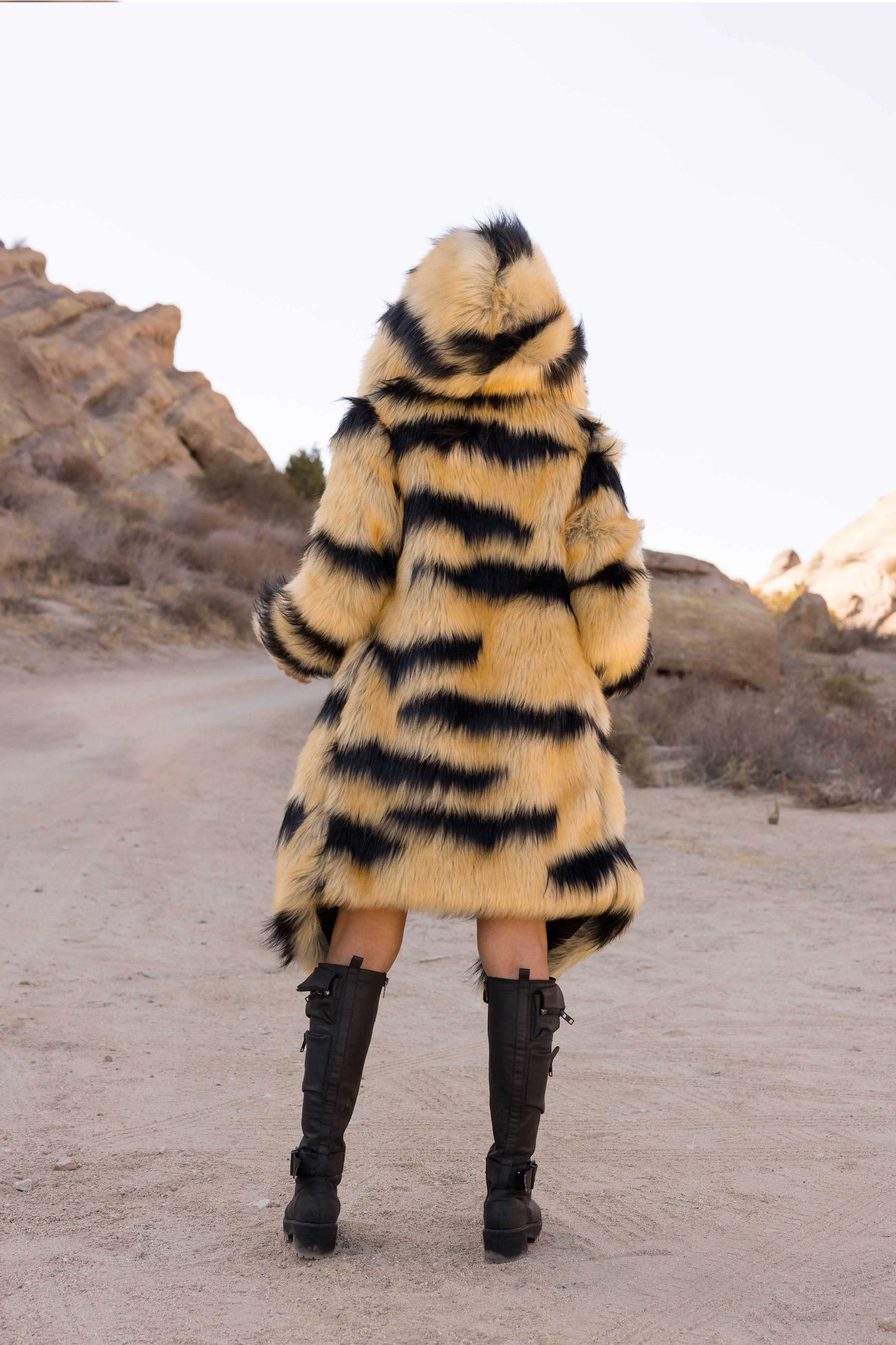 Women's Desert Warrior Coat in "Abstract Tiger"